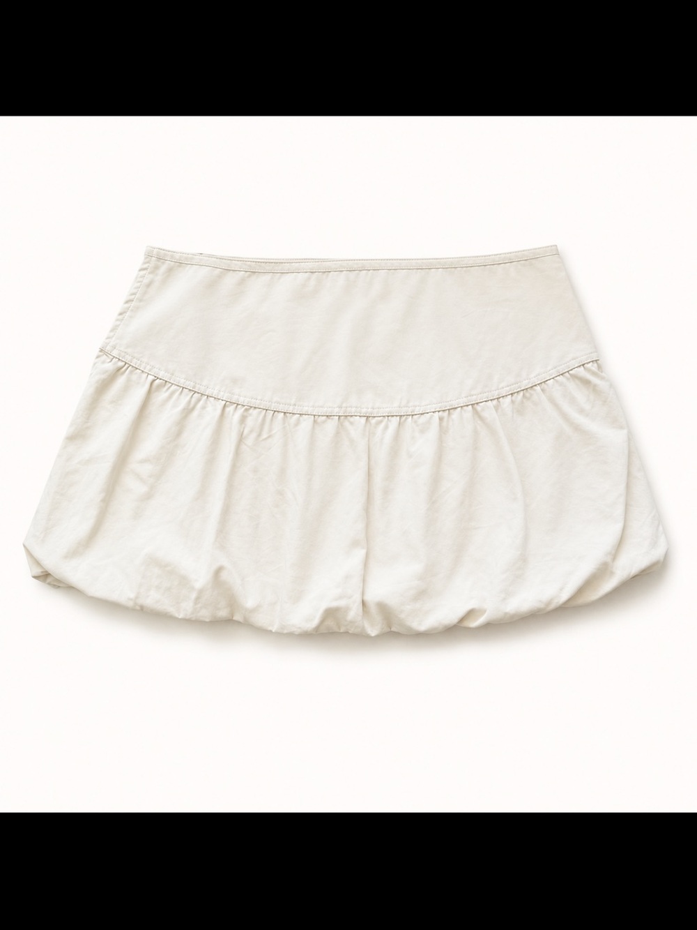 Élodie Ivory Cotton Bubble Mini Skirt XL